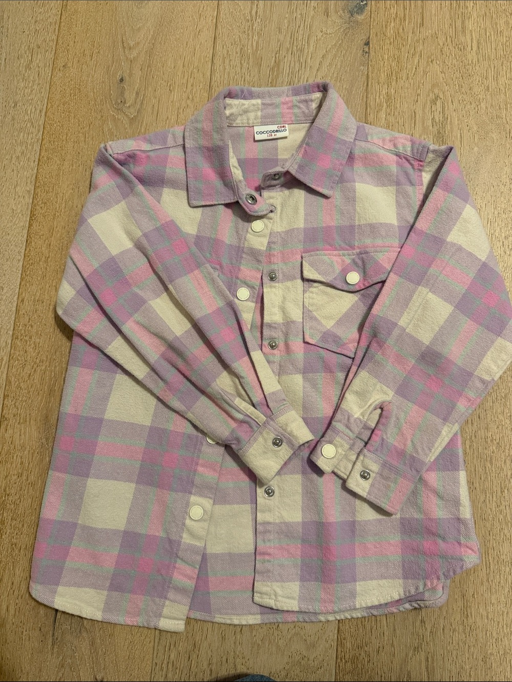 Carter's Pink, Purple & Cream Plaid Button-Down Shirt